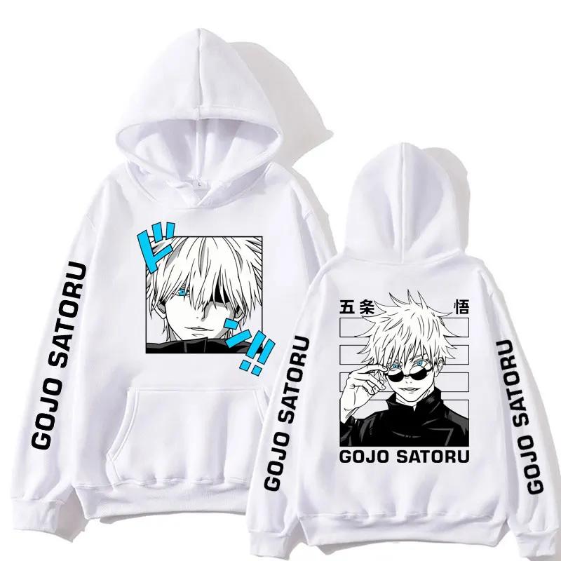 Jujutsu Kaisen Anime Klær Satoru Gojo Anime Genser Høst Fleece Manga Hettegensere Løs Harajuku Herre Streetwear