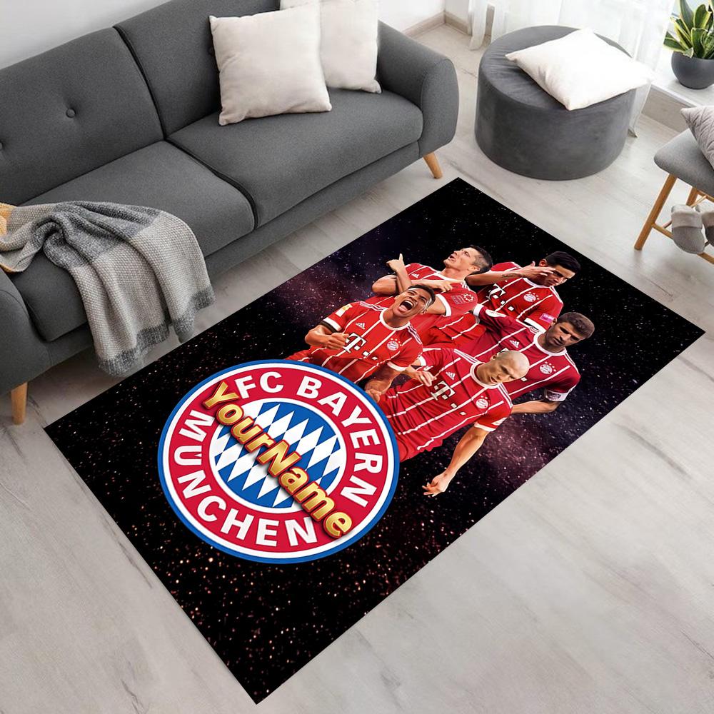 Bayern Munich Customize Your Name Carpet Design for Playrooms Entryway Bedrooms Study room Antislip Carpet Anime Office Decor Birthday/Christmas Gift