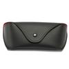 Fashion Artificial Glasses Case, Black Square Pressure-Resistant Button Zipper Box, Fixed Eye Protection Storage, Portable.