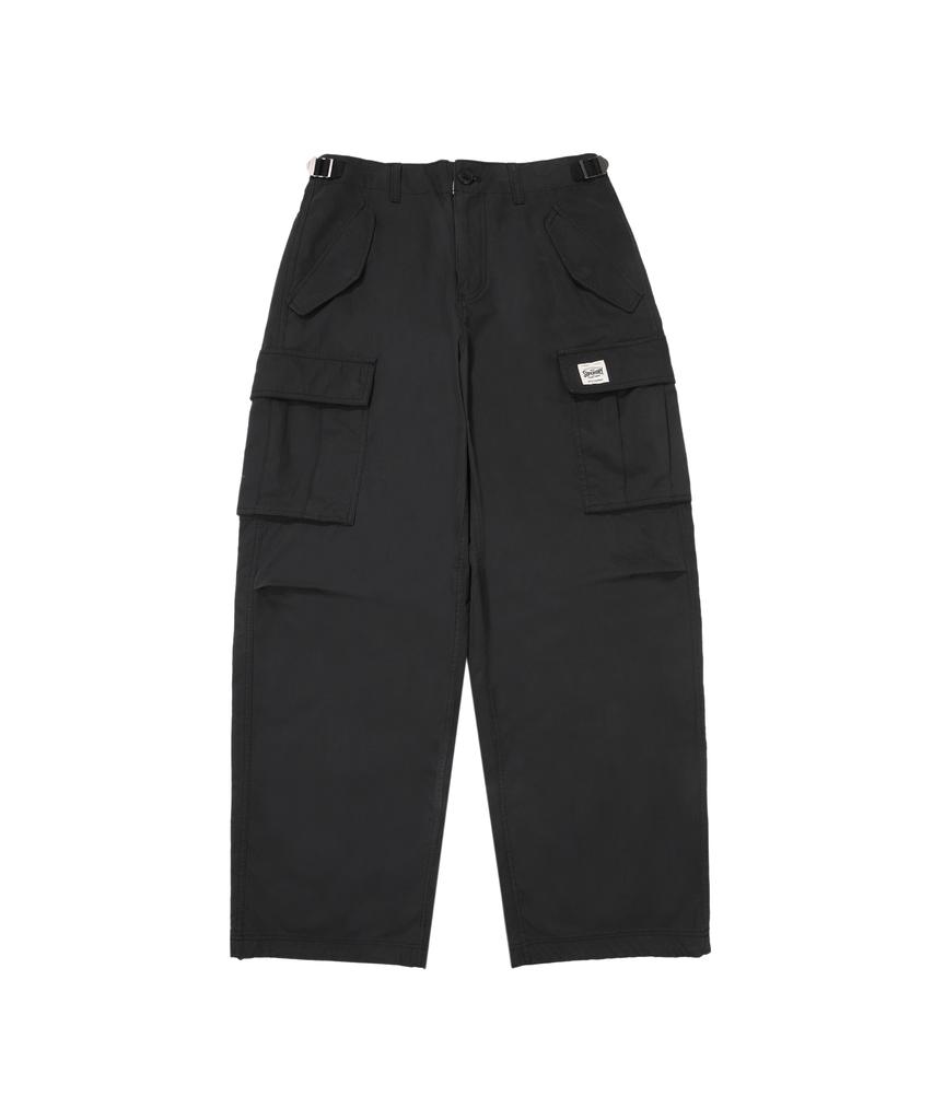 Syupeodeulai W Wide Cotton Cargo Pants Black