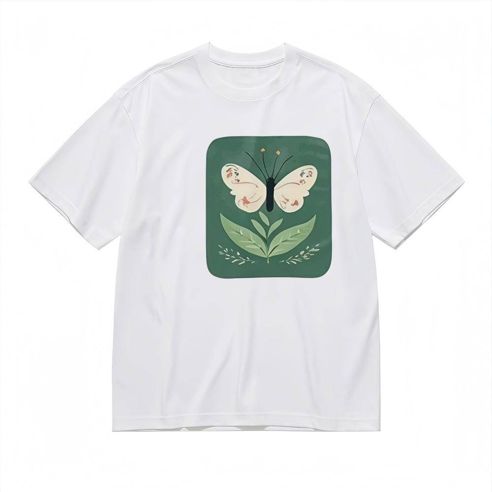 

Women s Soft Breathable All Season Classic T-Shirt Butterfly Floral Design Tee M