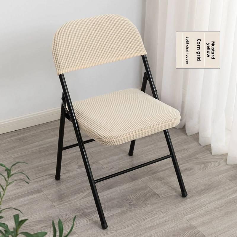 Chair Split Folding Type Two Piece Cover With Solid Color Design For Party Home