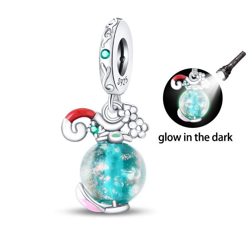 Copper Glow-In-The-Dark Firefly Butterfly Deer Charms Beads Pendants Fit Qikaola Original Bracelets Diy Birthday Jewelry