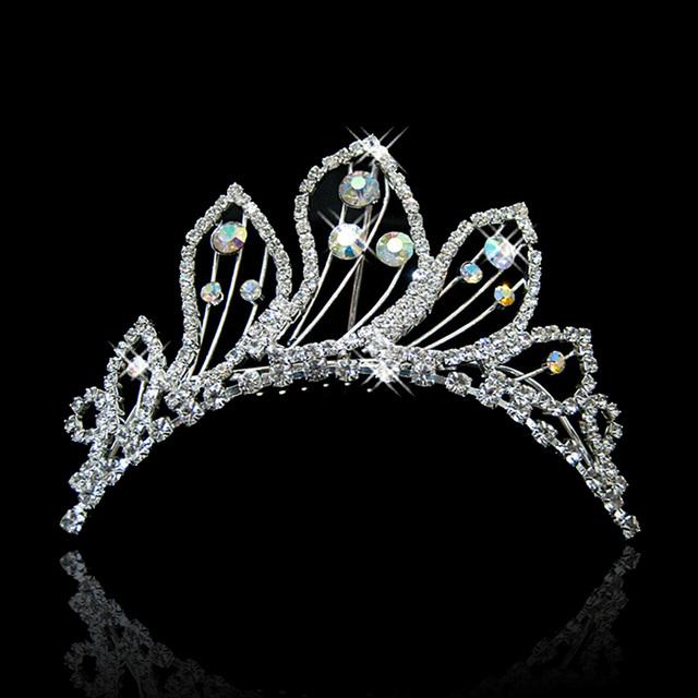 Princess Crown For Girls Party Bridal Crown Tiara Diadem Crystal Floral Wedding Bridal Hair Accessories Head Jewelry Gifts