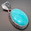 Amazonite Gemstone Handmade 925 Sterling Silver Jewelry Pendant 2.17" AH-866