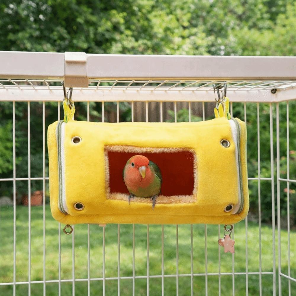 Weiches Vogel-Hänge-Nest Plüsch Warm Papageien-Sitzstange Haus Platzsparend Vogelkäfig Sitzstange Hütte Vogelkäfig