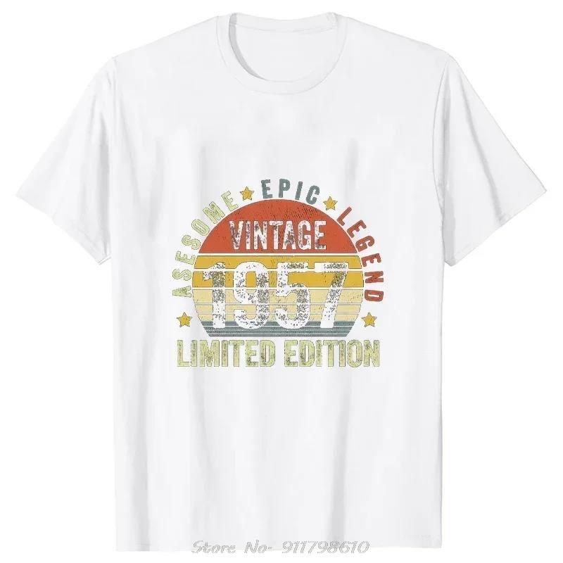Vintage Limited Edition 1957 T-Shirt Husband and Wife T Shirt Harajuku Streetwear Birthday Gifts O-Neck Tshirt Men's Clothing