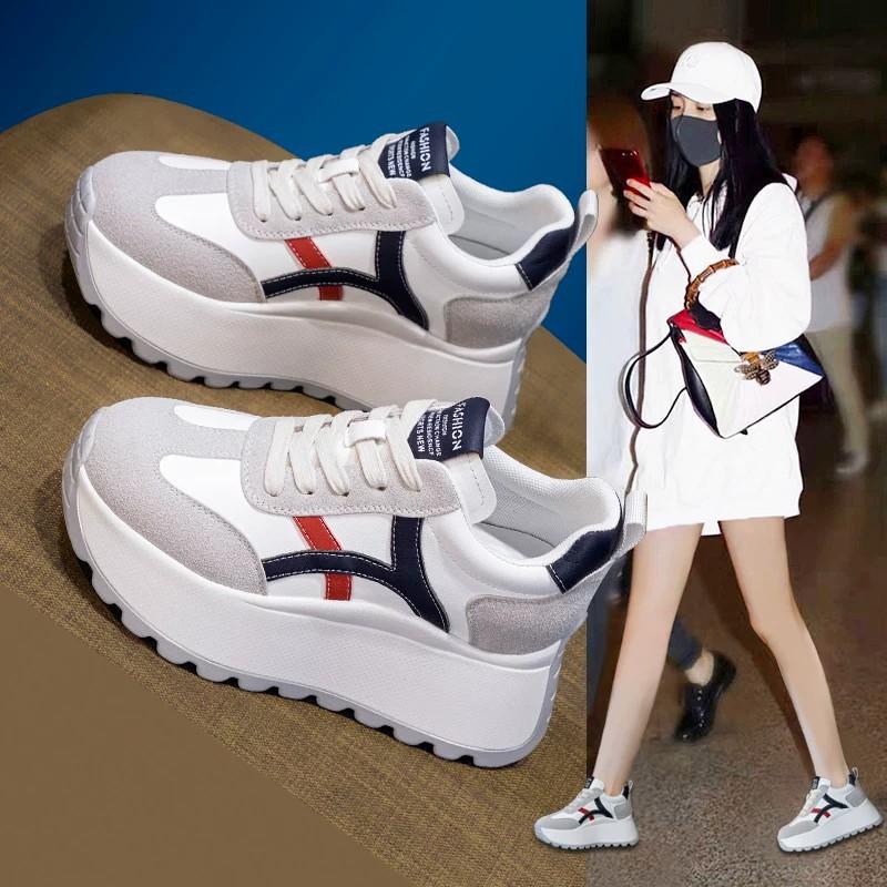 Women's Shoes Increase by 8cm2025 Autumn and Winter New Thick-soled Muffin Heel, Casual Forrest Gump Shoes, Sports Shoes, Dad Shoes