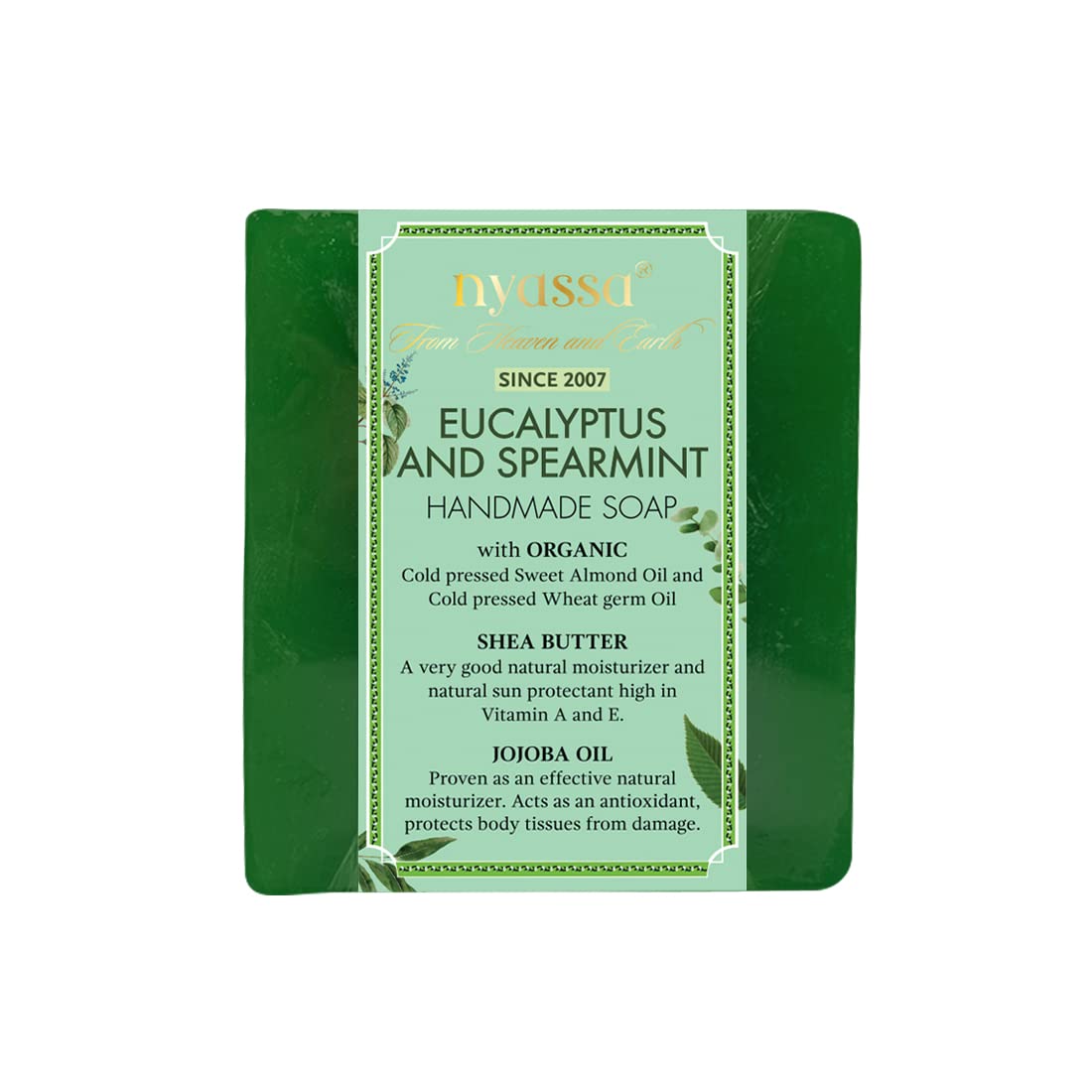 Nyassa Eucalyptus and Spearmint Handmade Natural Bathing Soap | Shea Butter, Organic Sweet Almond Oil |Musky Fragrance Moisturizer | All Skin Type