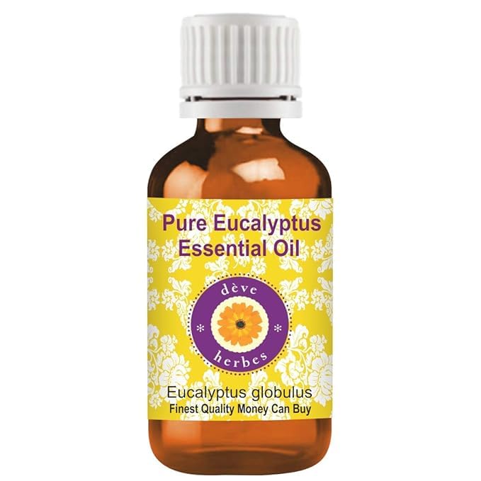 Deve Herbes Eucalyptus Essential Oil (Eucalyptus Globulus) Pure | Non-Sticky | Non-greasy | Lightweight | Men & Women | All Skin Types | Steam Di