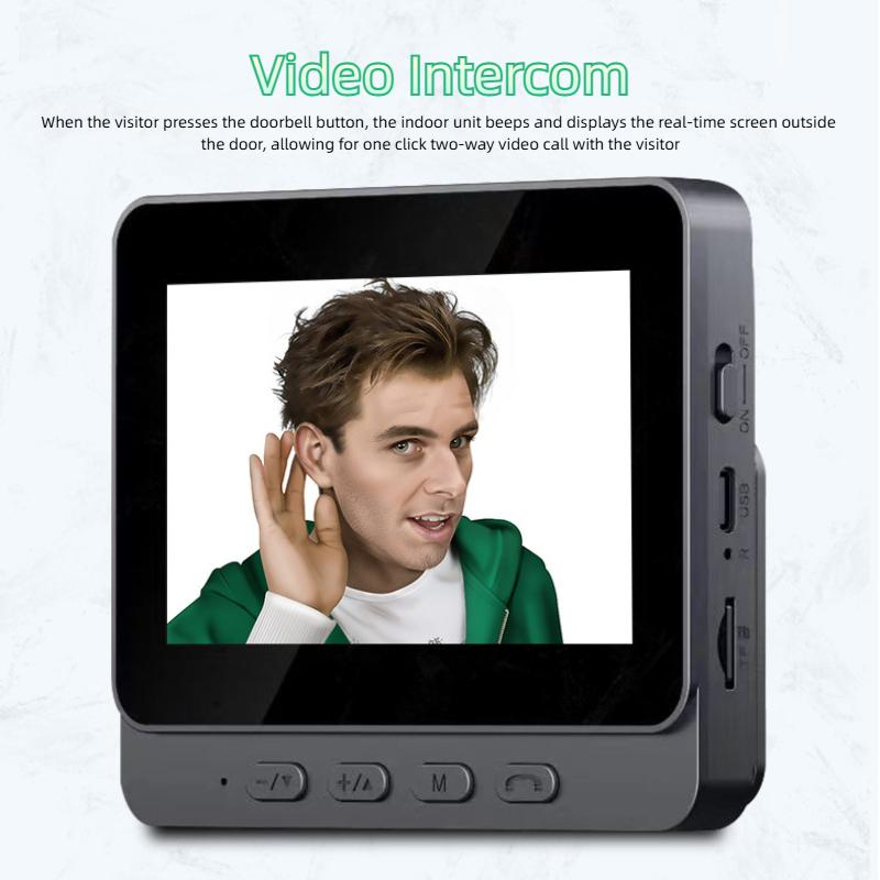 Intelligente Drahtlose Video-Türklingel 4,3-Zoll-Display 2,4G Zuhause Hochauflösend Nachtsicht Video Sprach-Gegensprechanlage Überwachung