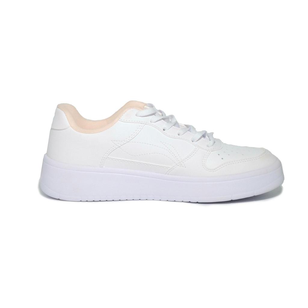 Li Ning Floating Boat Slip Resistant Abrasion Resistant Low top Skateboard Shoes Women's White Pink Green Yellow AGCS420-6(Team747-)