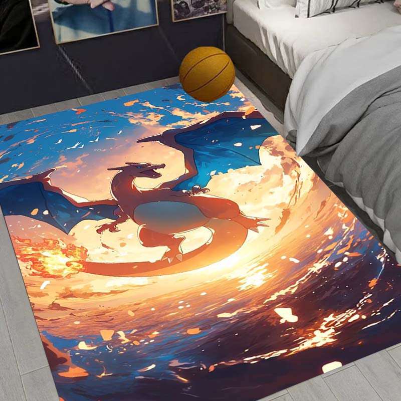 Charizard Charmander Pokemon Living Room Non-Slip Area Rug Soft Carpet for Bedroom Kids Playroom Sofa,Home Decor Doormat Gift-22