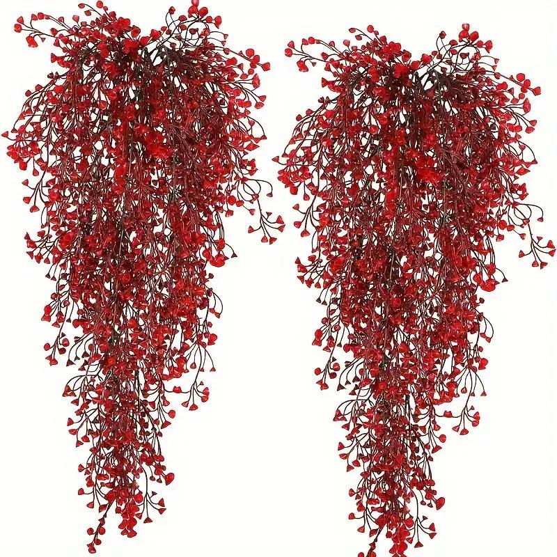 Golden Bell Willow Vine Wall Hanging - Indoor Green Plant Decoration