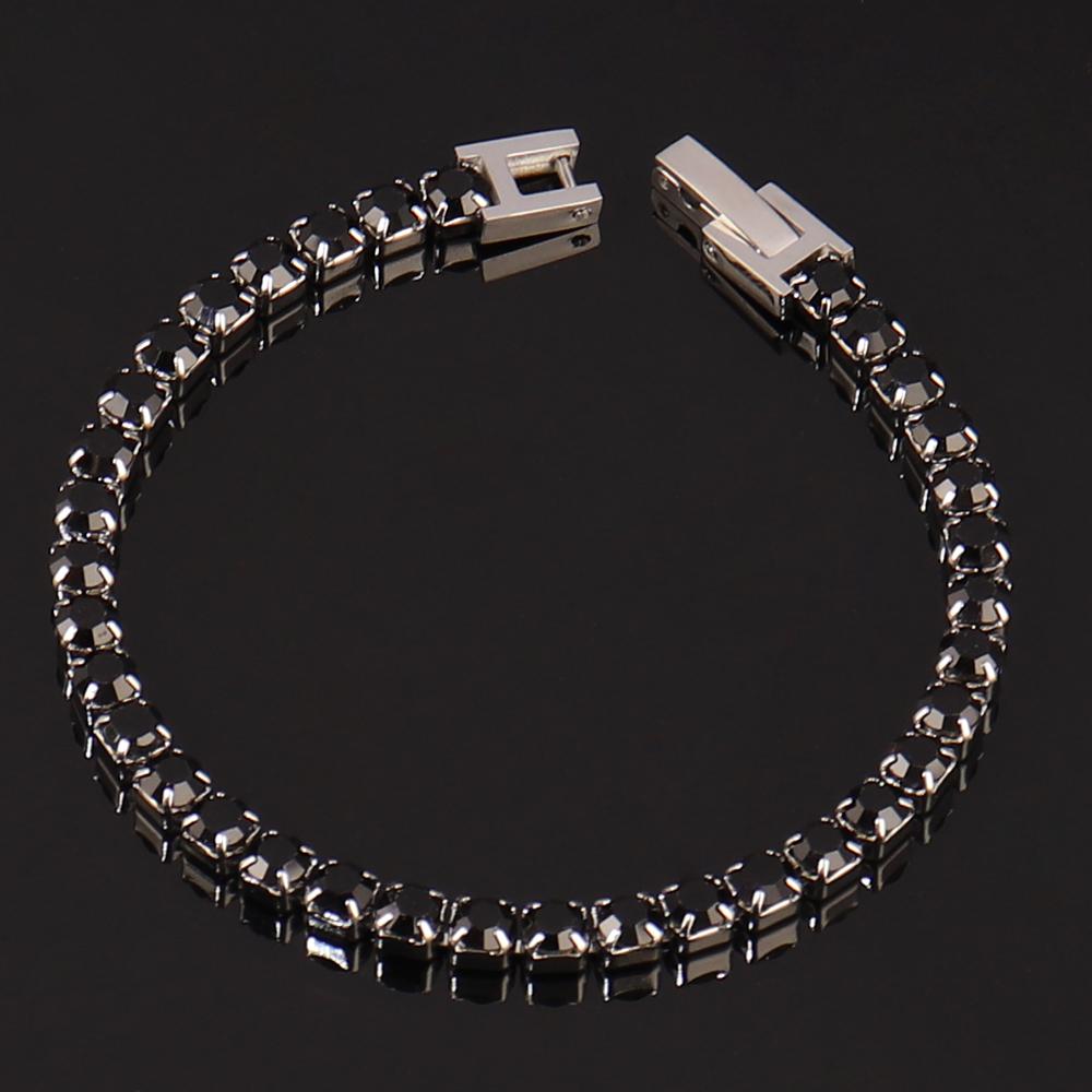 316L 4mm Stainless Steel Bracelet For Women Men's Hip Hop Tennis Chain Bracelets Luxury Color Crystal Zircon Bracelet Jewelry