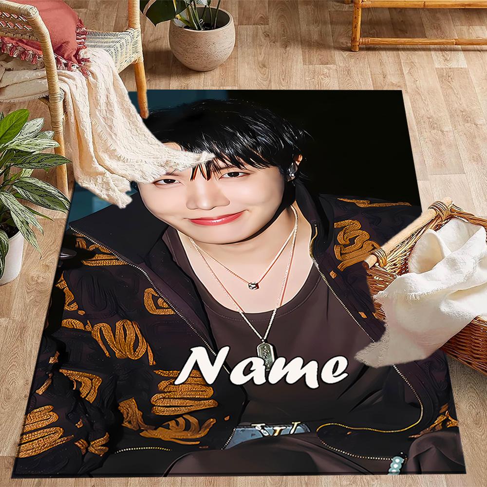 Bold Unique Style Customizable Name Carpet Design for Entryway Kitchen Foyer Decorate room Anti-slip Rug Anime Office Decor Best for Christmas