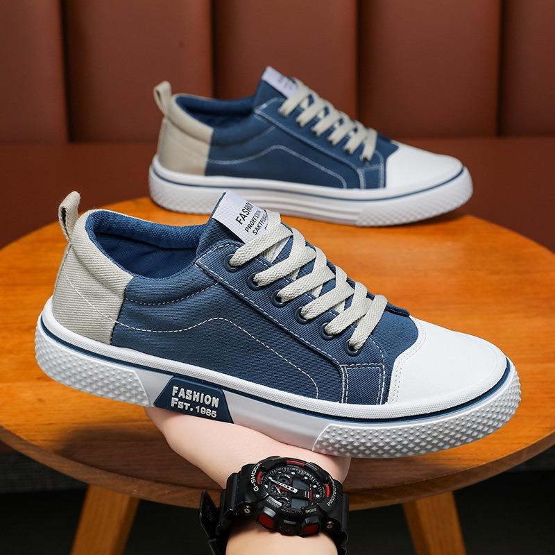 Canvas Shoes Men's New Autumn Breathable Fashion Versatile Board Shoes Men's Low-top Flat-bottomed Sports and Leisure Trendy Shoes