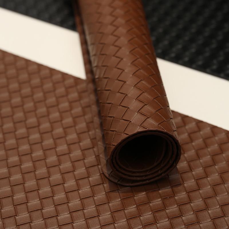 New woven plaid double-sided leather placemat teacup mat waterproof and oil-proof dining table mat western restaurant thermal insulation mat placemat