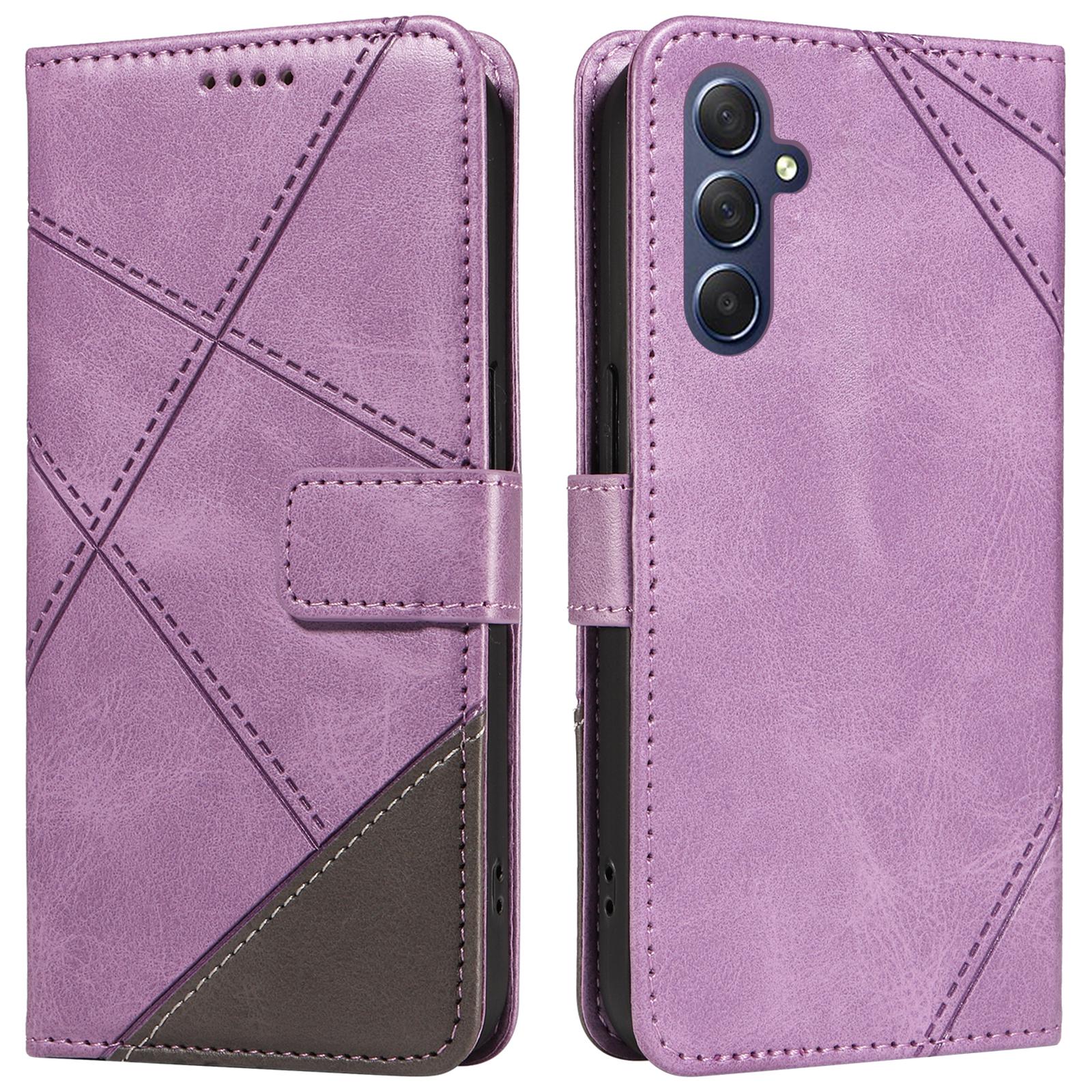 

Чехол для Samsung Galaxy A35 5G, кожаный чехол для телефона с магнитной застежкой, с геометрическим узором Purple