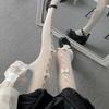 New Bowknot Hollow Out Pantyhose Sex Thin Summer Autumn Woman Lace Tights Black White Fishnet Silk Stockings