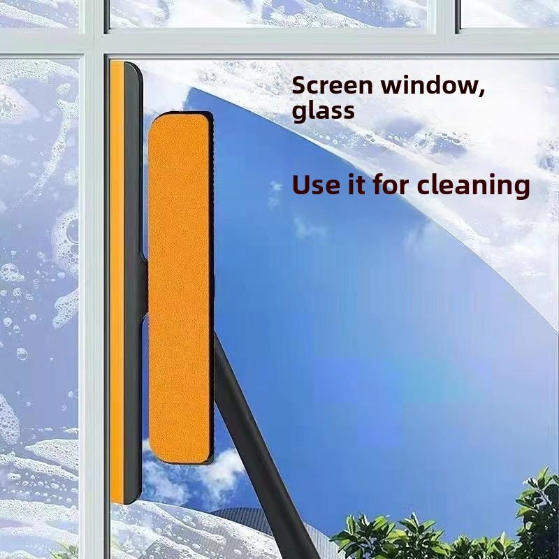 Domácí úklid bez demontáže, Stírání výškových budov, Oboustranný kartáč na sklo s dlouhou rukojetí