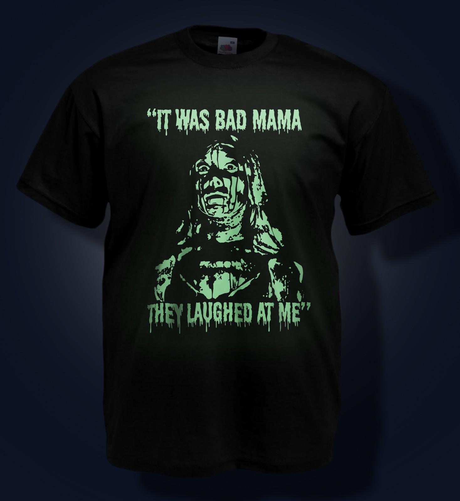

Halloween 100% Cotton T-shirt Mens Tees Top Glow in the Dark - Carrie - It was bad Mama They laughed at me M