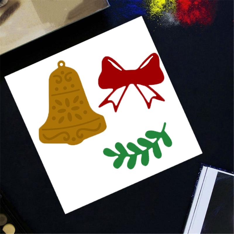 Christmas Bells Cutting Dies Christmas Bow Die Cuts Templates for Card Making Scrapbooking DIY Papercraft Album Crafts
