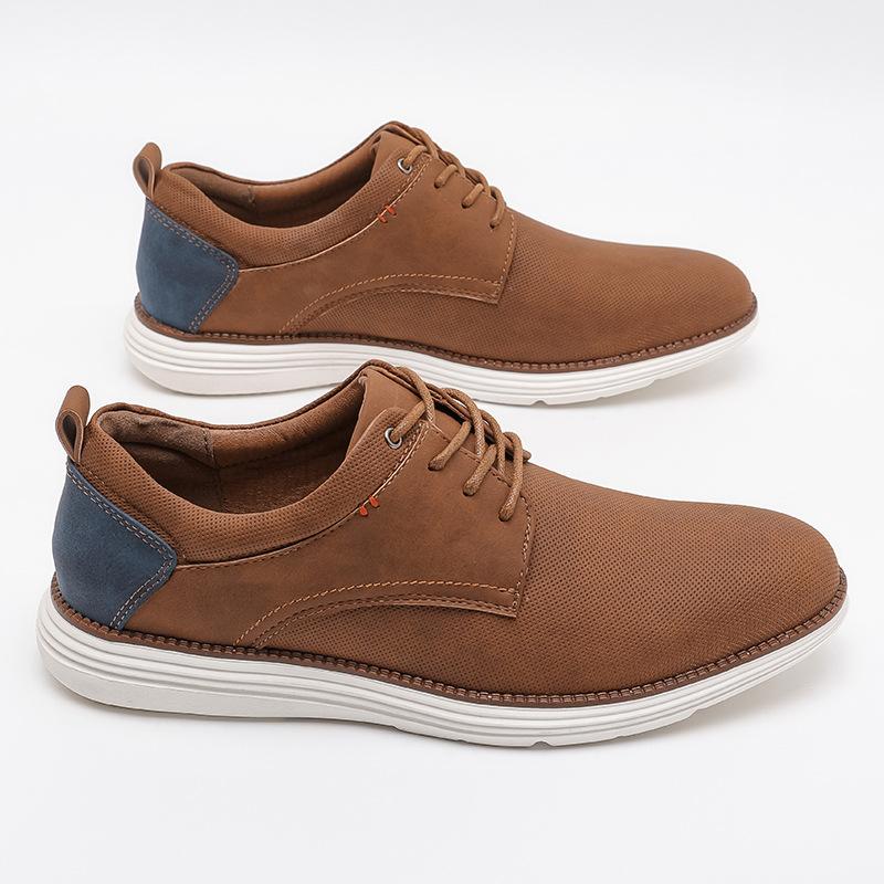 2025 new spring and summer British retro lightweight fashion casual single shoes lace-up casual shoes classic business casual shoes
