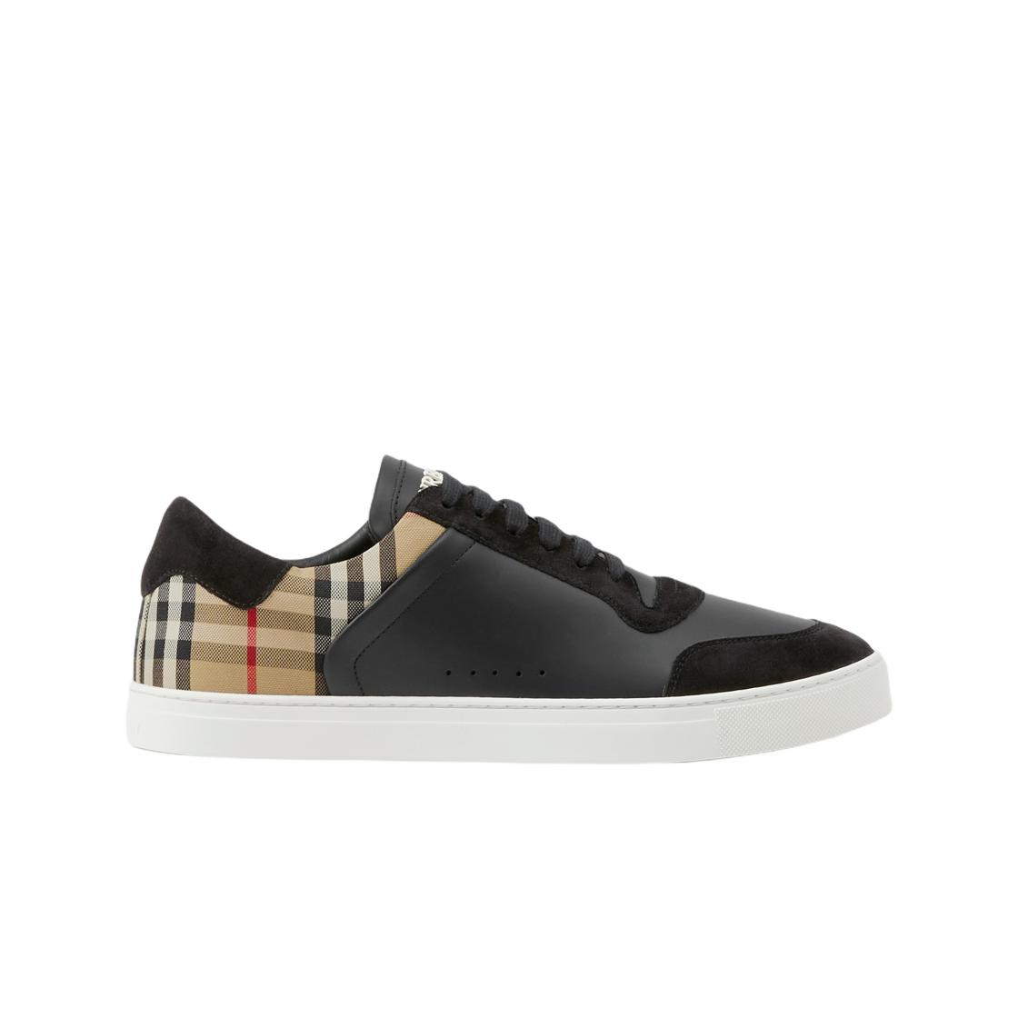 

Burberry Leather Suede And Check Sneakers Black Archive Beige EU 40.5