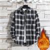 2024 Men's Plaid Velvet Warm Long Sleeve Shirt - Autumn/Winter Collection