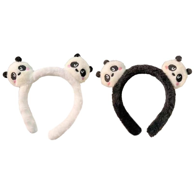 Cute Panda Plush Headband for Women Korean Style Hairband Headpieces Fashion Hair Accessory for Face Wash