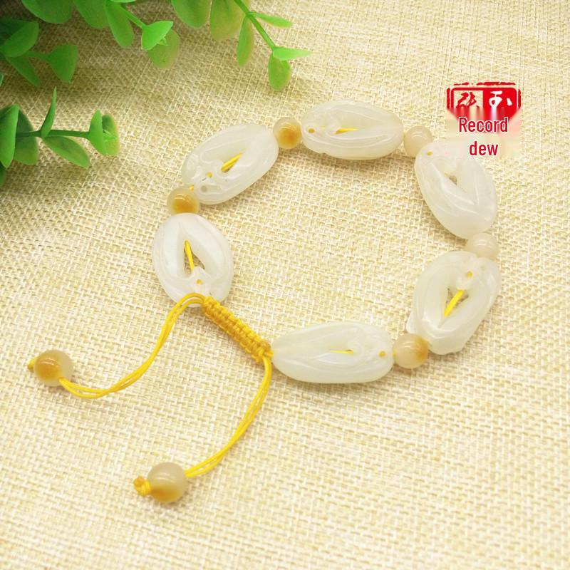 Hetian Jade Buddha Hand Bracelet with Certificate - Ethnic Style for Men and Women Ethnic Style