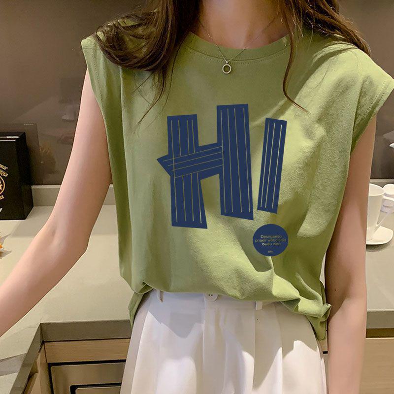 Spring/Summer Sleeveless Women's Round Neck Loose Camisole - Hong Kong Style Sports Vest