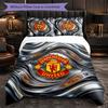Vzor Manchester United 3dílná sada povlečení Měkký povlak na přikrývku z mikrovlákna s povlaky na polštáře do ložnice