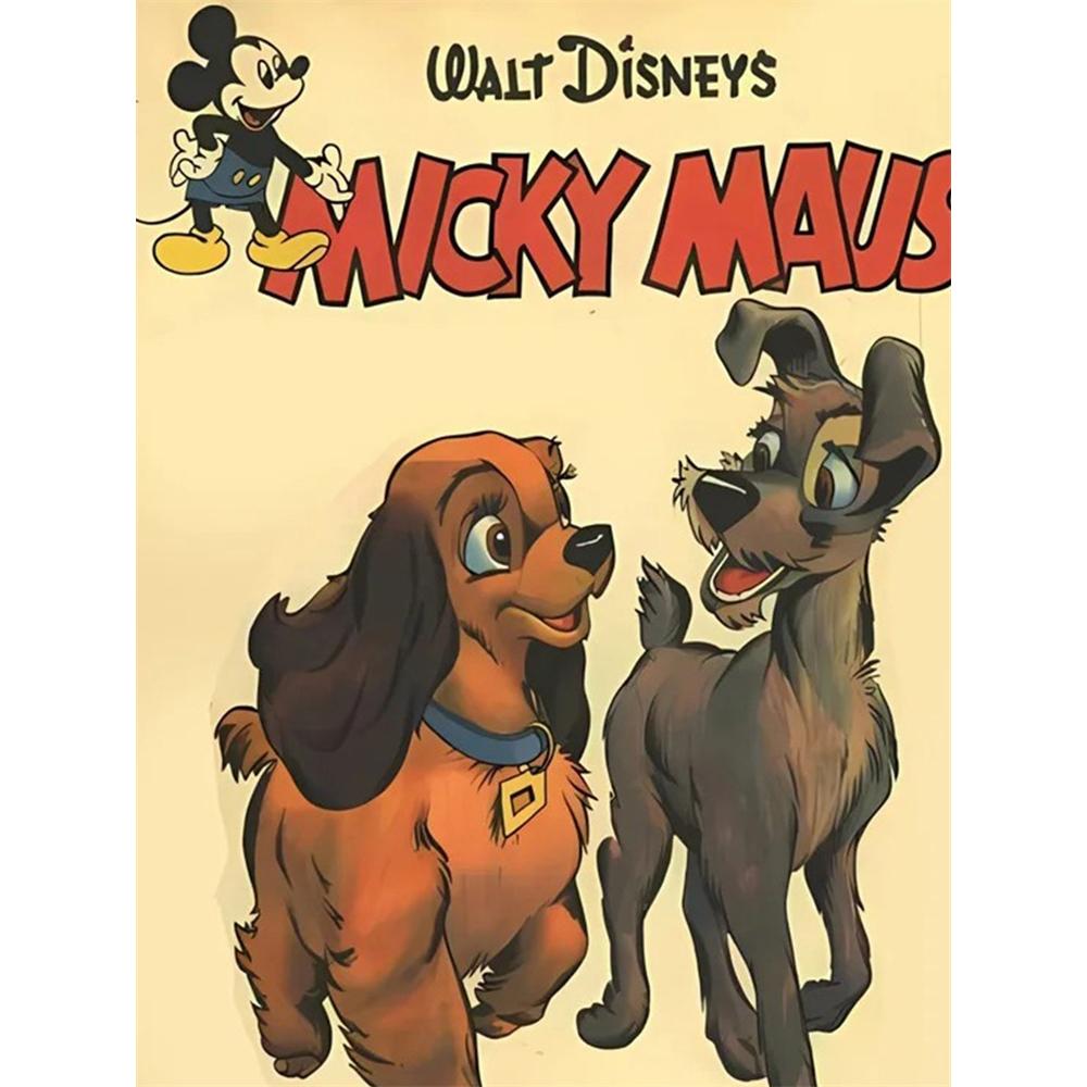 

Disney Cartoon Diamond Painting Lady and The Tramp Poster 5D DIY Art Cross Stitch Kit Mosaic Embroidery Home Decor Gift Round 20x30cm