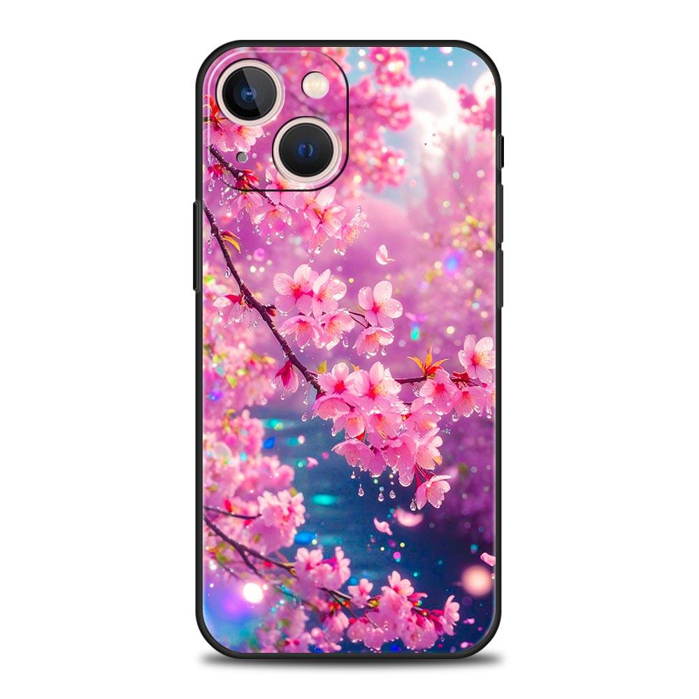 Korean Flower Phone Case Cover for iPhone 17 16 15 14 13 12 11 Pro Max 17 Air Plus Shockproof Soft TPU Shell Fundas Capas Coque
