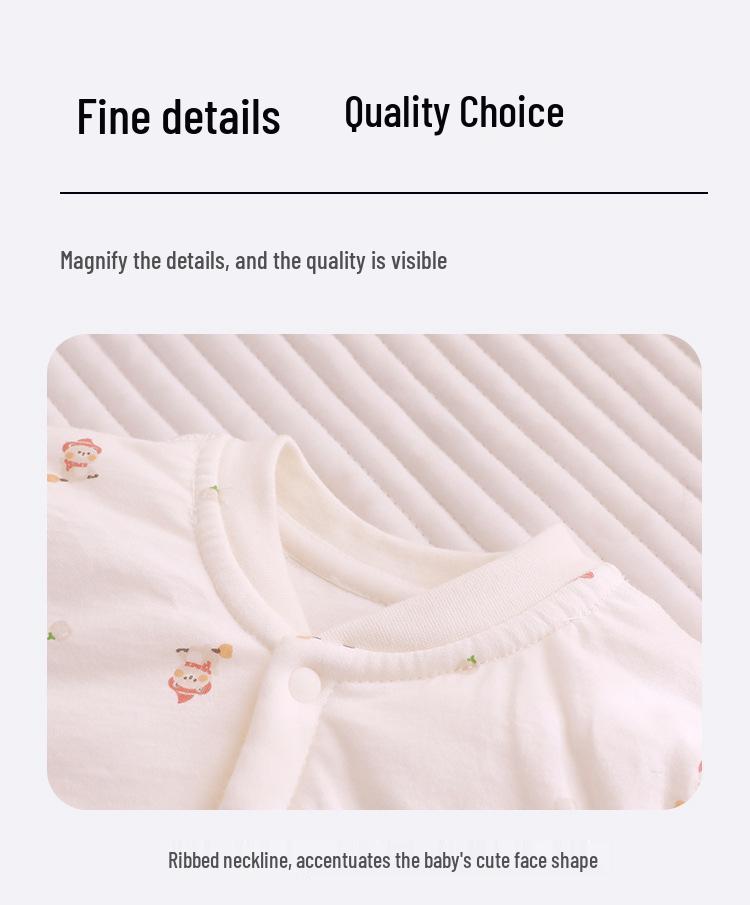 Baby Quilted Cotton Onesie - 40g, Thin, Warm Pajamas for Autumn/Winter