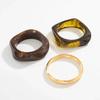 IngeSight.Z 3 Styles Vintage Punk Brown Thick Resin Acrylic Smudging Bangles Women Geometric Irregular Bracelet Pulseras Jewelry