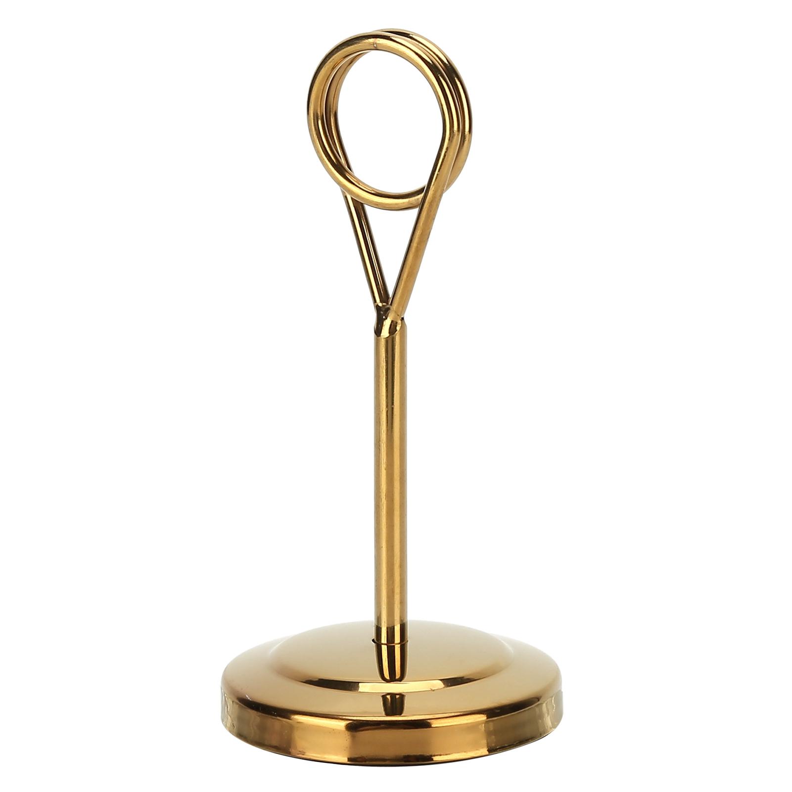 

Держатель для номера стола из нержавеющей стали, прочный, устойчивый к выцветанию, легкий зажим для фотографий для отеля 10.5cm/4.1in золотой