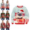 Unisex Mens Womens Ugly Christmas Sweater Santa Claus Warm And Soft Pullover