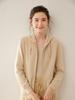 Damen Kapuzen-Kaschmir-Strickjacke mit Kordelzug - Lässige Unifarbe, Lockerer Schnitt, Langarm, Reißverschlussjacke für 2025