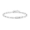 WOSTU 925 Sterling Silver Square Shiny Cubic Zirconia Tennis Bracelets For Women Euro Simple Splice Bangle Wrist Jewelry Gift