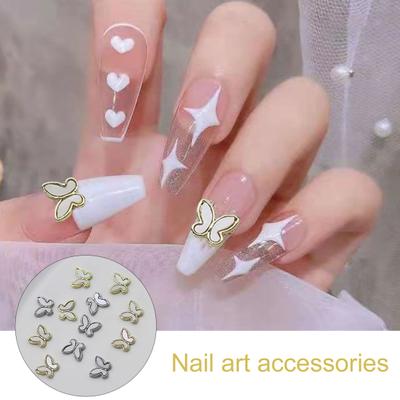 10Pcs Butterfly Nail Charms Non-falling Decorative Mini Exquisite Women Girl Decoration for Beauty