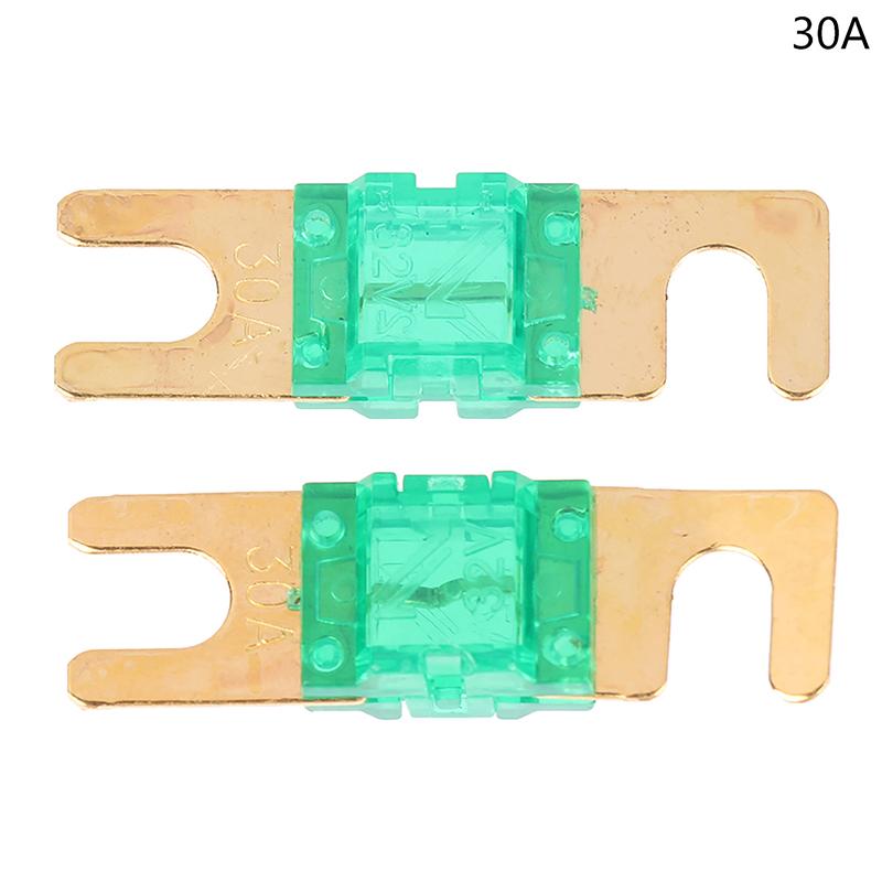 2 Stücke Vergoldete Bolzen Autosicherungen Mini Auto Audio Sicherung 20A 30A 40A 50A 60A 70A 80A 100A 120A 125A 150A 175A 200A 32V Auto Sicherung