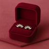 Marquise Fächer Cluster Ohrstecker - 925 Sterling Silber Gelb Vergoldet