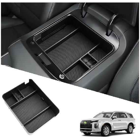 Ruiya 2026 Palisade Center Console Organizer for Hyundai Palisade 2026 Accessories ABS Material Upper Layer Armrest Console Organizer Compatible with