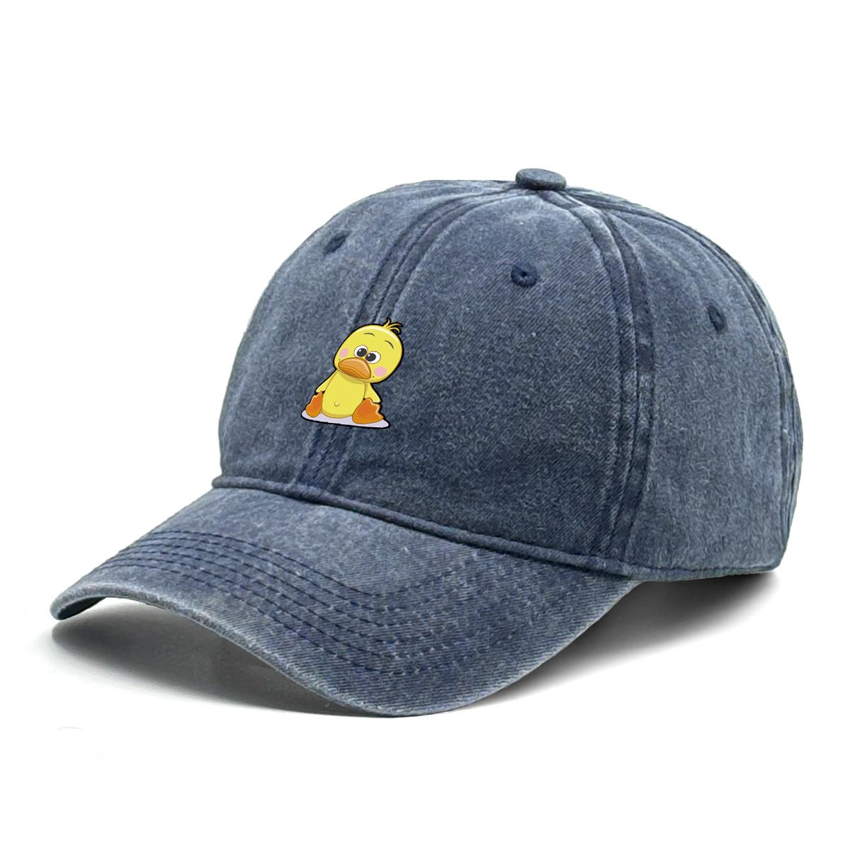 Cartoon Duck Printed Baseball Cap Adjustable All Season Baseball Hat Fashion Sport Hat For Unisex Women Mountaineering Tennis