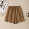 Pantaloncini estivi larghi in tinta unita in vita elastica casual da donna
