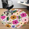 1pc Floral Pattern Chair Carpet for Office, Non slip, Soft and Durable Office Rug for Interior Decoration