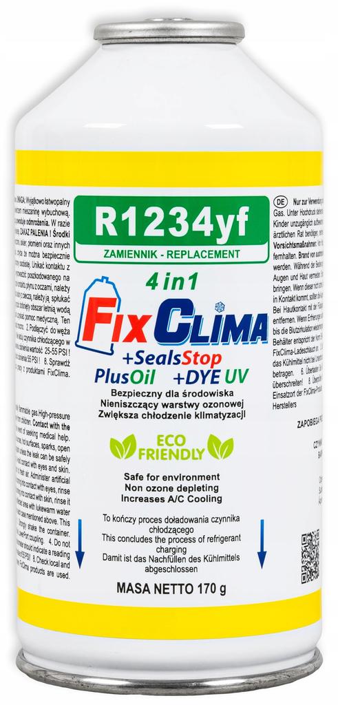 Gas per Ricarica Aria Condizionata Auto R1234yf Refrigerante 4in1 Fix